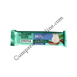 Ciocolata cu lapte si indulcitor Stevia Sweet&Safe 25 gr.